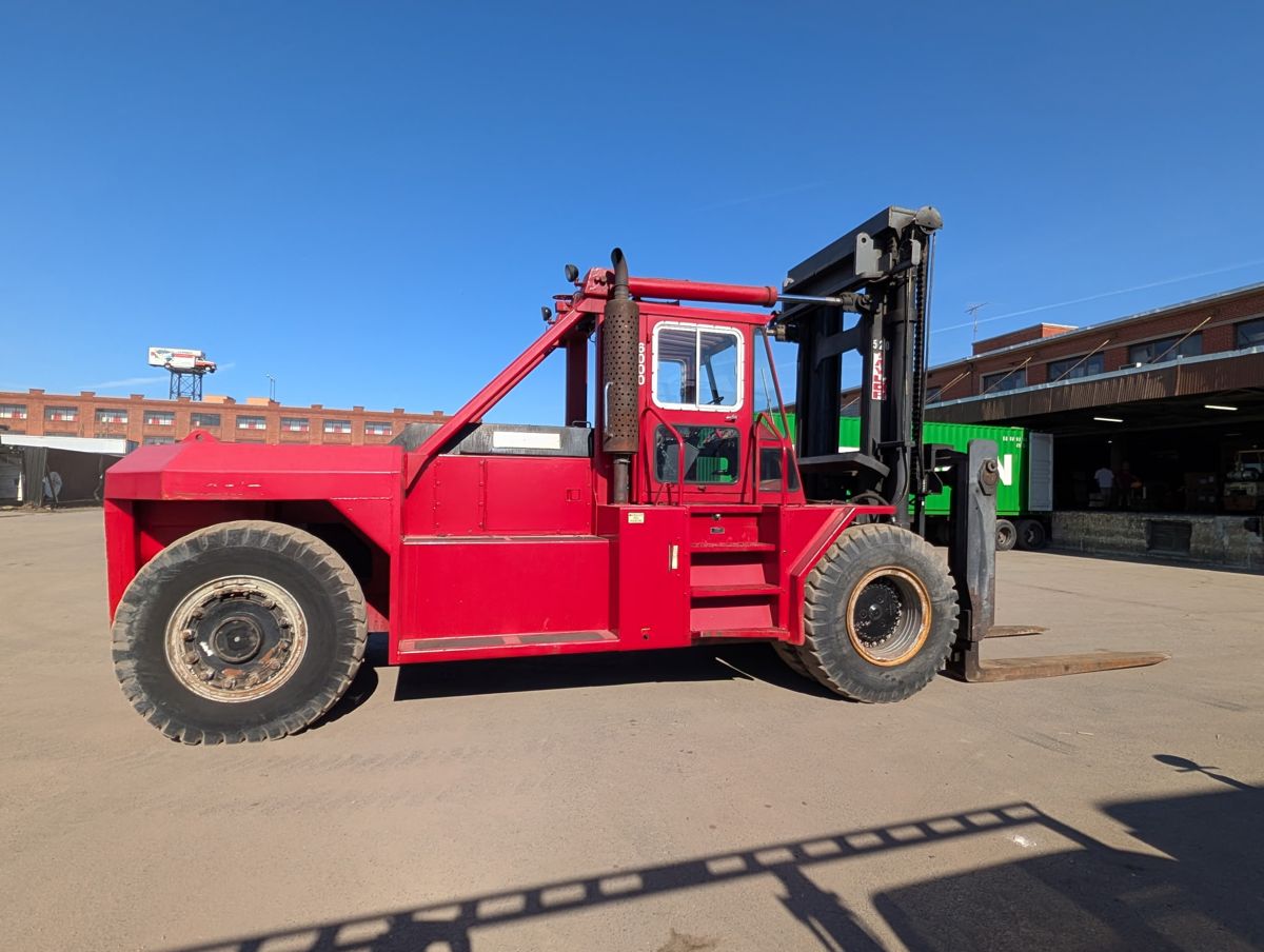One of our large red forklifts in the yard